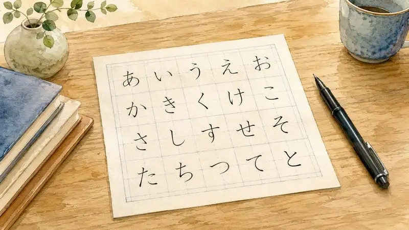 綺麗なひらがなを書く練習をイメージしたイラスト