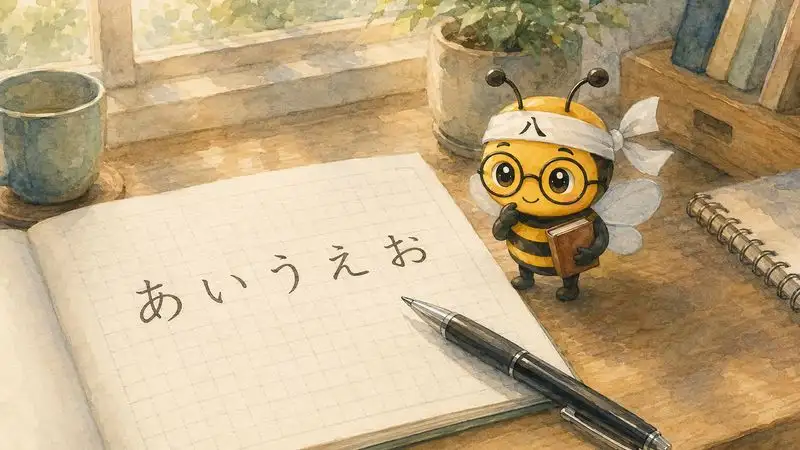 綺麗なひらがなを書く練習をイメージしたイラスト