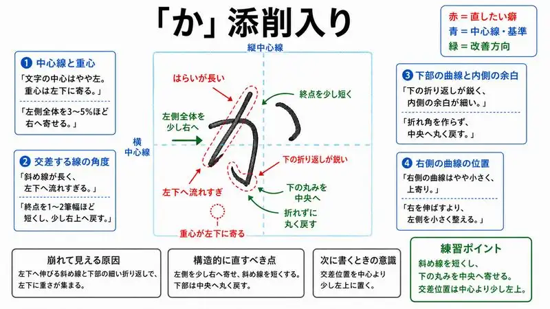 添削入りひらがな文字