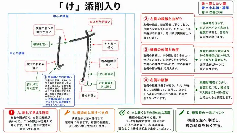 添削入りひらがな文字