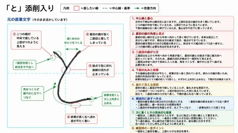 添削入りひらがな文字