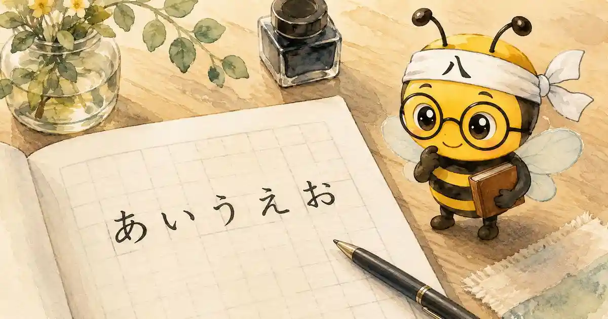 綺麗なひらがなを書く練習をイメージしたイラスト