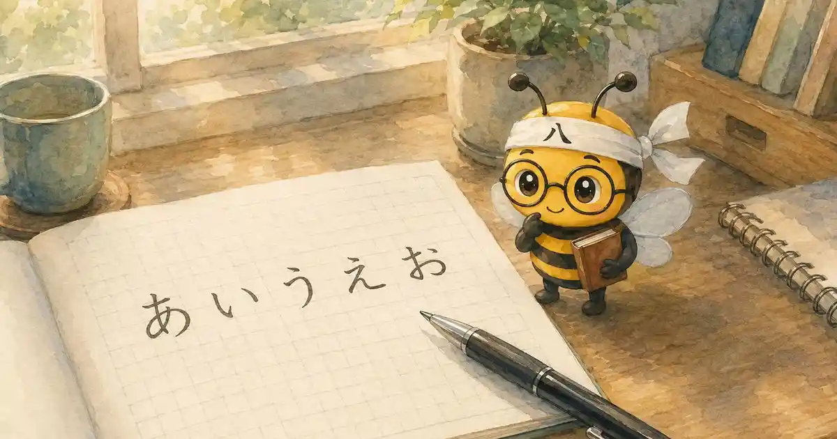 綺麗なひらがなを書く練習をイメージしたイラスト