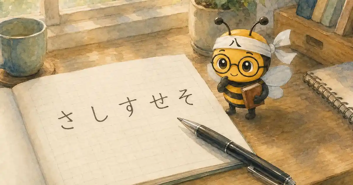 綺麗なひらがなを書く練習をイメージしたイラスト