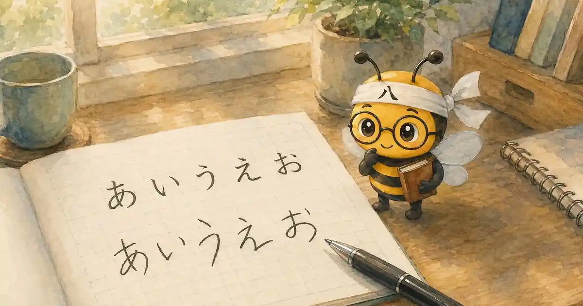 綺麗なひらがなを書く練習をイメージしたイラスト